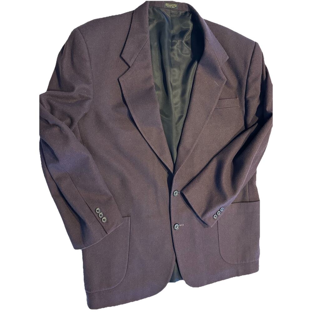 Oscar de la Renta Studio Blazer Men’s 44L Purple Wool Blend 2 Button Vtg Preppy